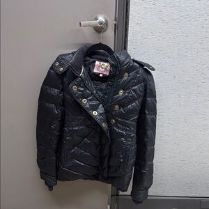 Juicy Couture Black and Gold Puffer Jacket
